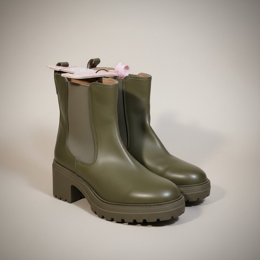Sam & Libby Women's  Chunky Heel Boots Size 9 Green NWT - Picture 3 of 7